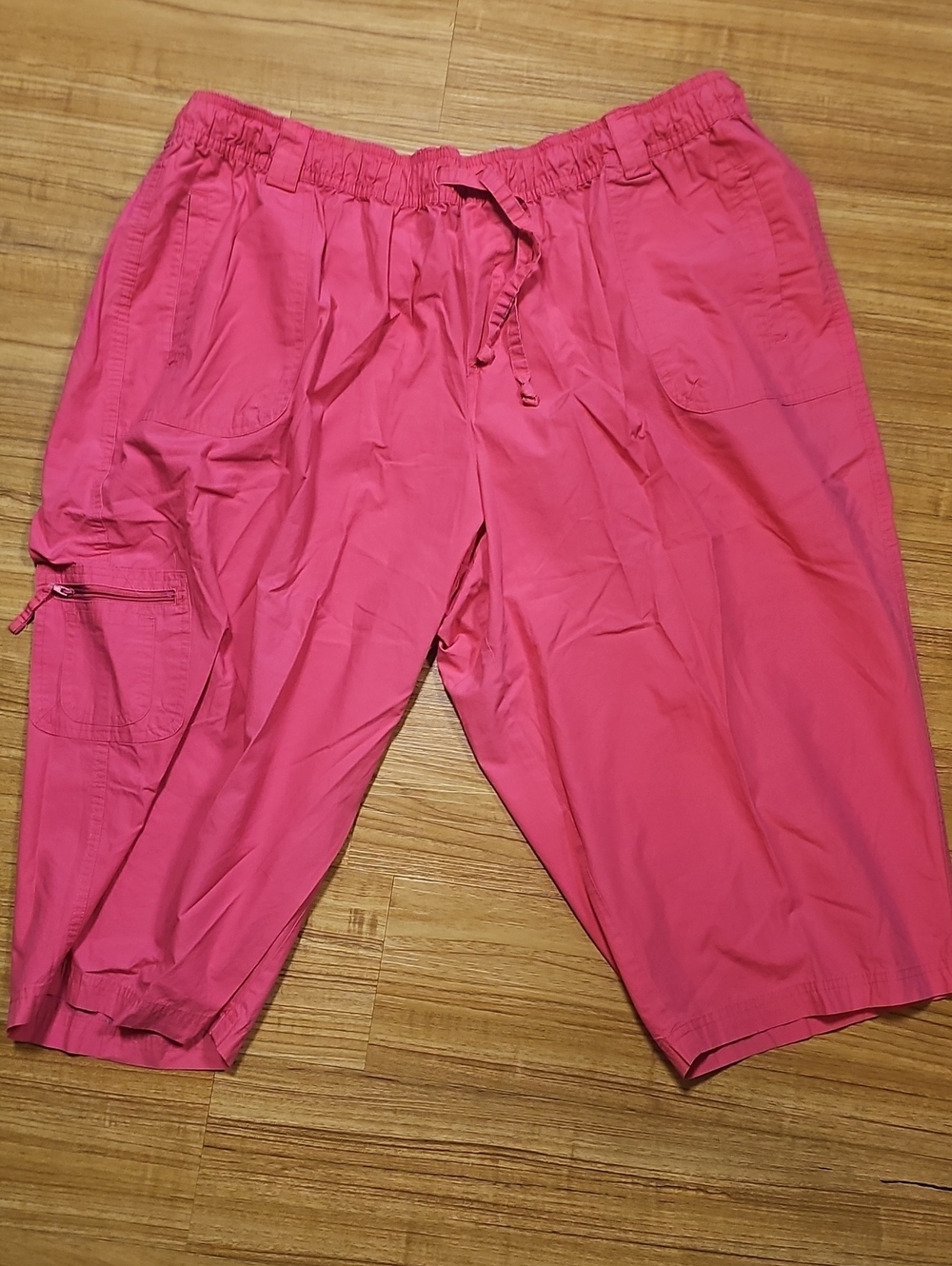 Women Just My Size Bright Pink Cargo Capris Size 3X